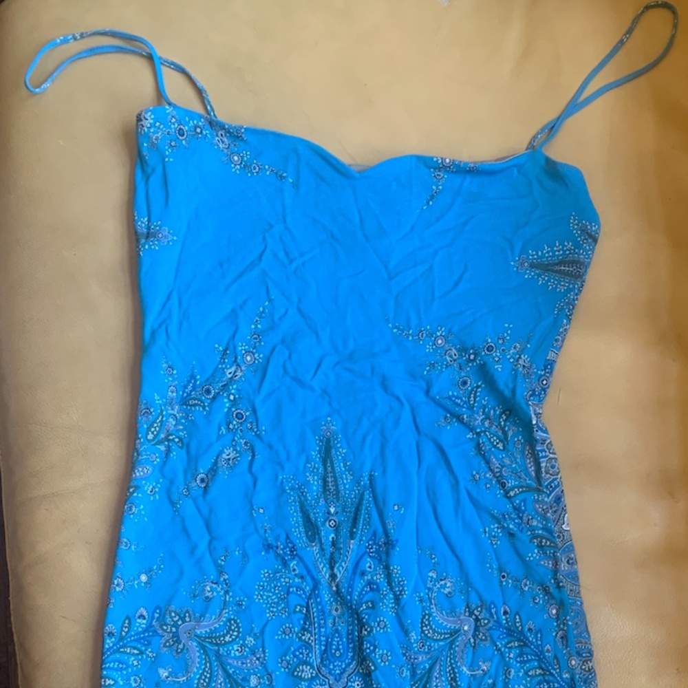 YIGAL AZROUEL BLUE BANDANA BODYCON DRESS
